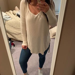 Free people long waffle shirt